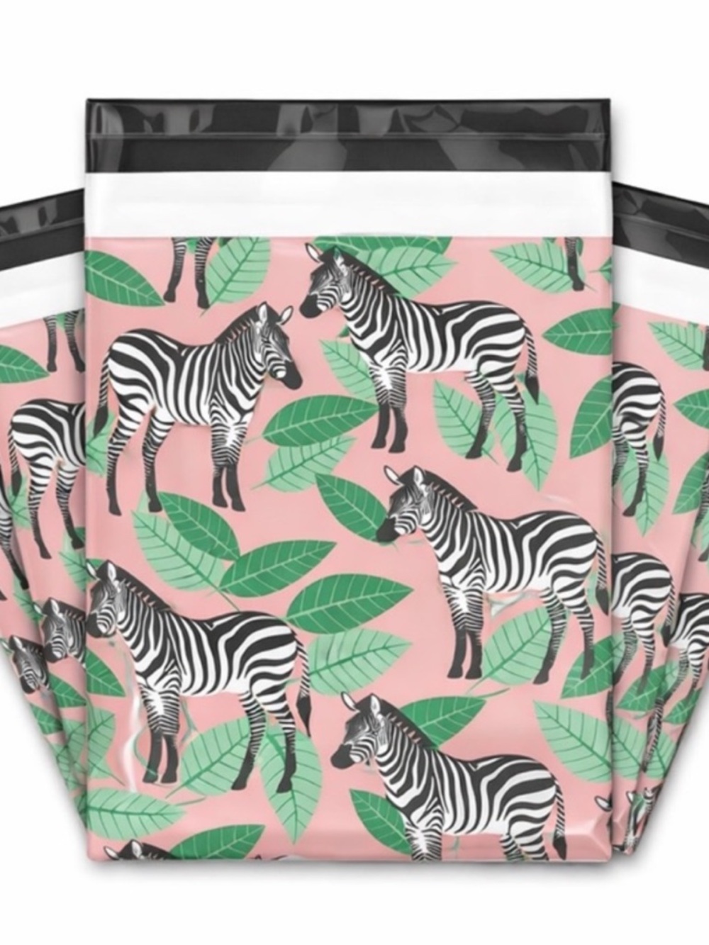 20 Zebra Poly Mailers 10x13 Pink Jungle Shipping Bags Boutique Packaging